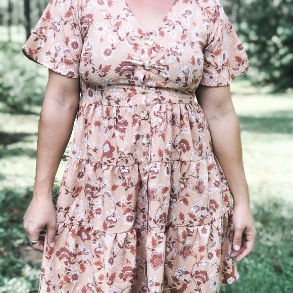 🌷Mine Floral Babydoll Mini Dress - Picture 4 of 6